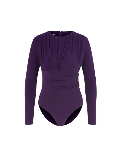 Maan Istanbul Purple Crewneck Comfortable Bodysuit
