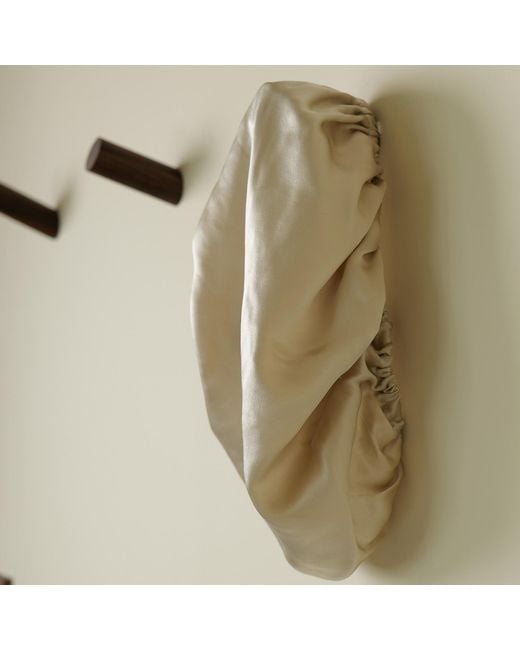 Soft Strokes Silk Brown Neutrals Pure Mulberry Silk Oatmeal Hair Bonnet
