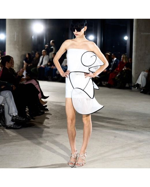 Laura Daili Metallic Sculptural Moon Star Dress