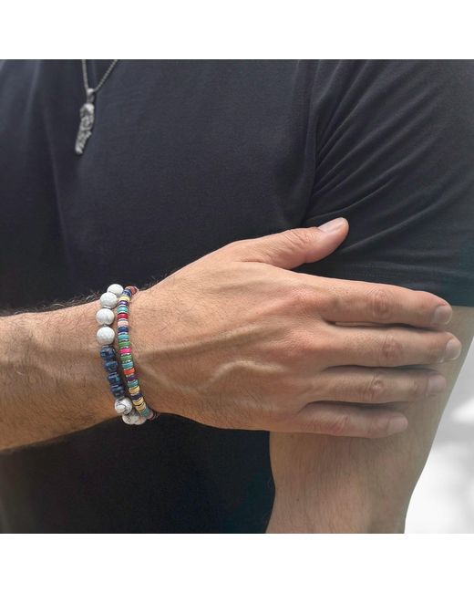 Ebru Jewelry Metallic Spiritual Beaded & Energy Bracelet for men