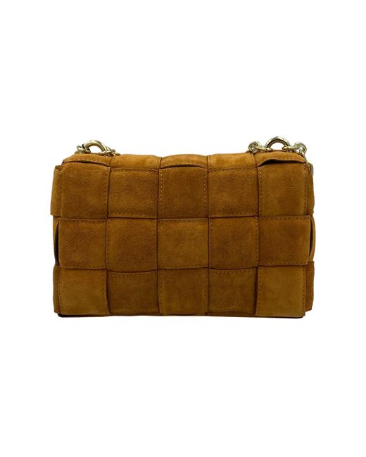 Angelika Jozefczyk Brown Neutrals Braided Suede Handbag Camel