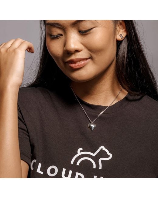 Cloud Haven Metallic Devoted Puff Heart Necklace