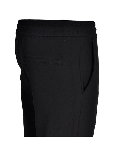 DAVID WEJ Black Ashford Plain Loose Fit Drawstrings Trouser – for men