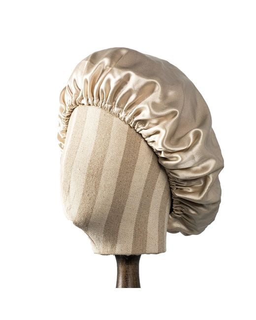 Soft Strokes Silk Brown Neutrals Pure Mulberry Silk Oatmeal Hair Bonnet