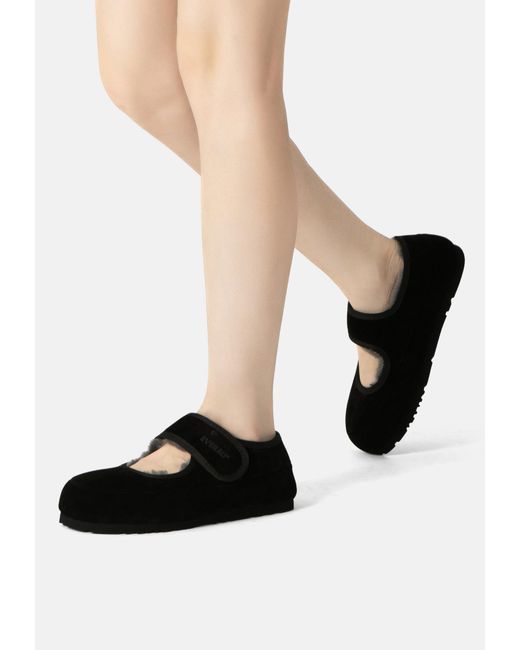 EverAu Australia Black Adjustable Strap Slippers