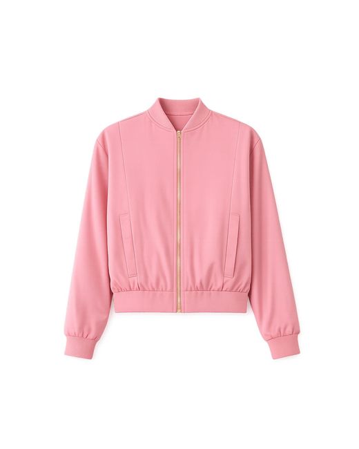 Yumi' Pink Relaxed Lightweight Bomber Jacket