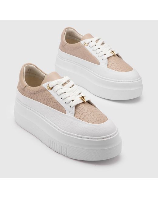 Ilvi White Neutrals Fien Mink Leather Sneaker