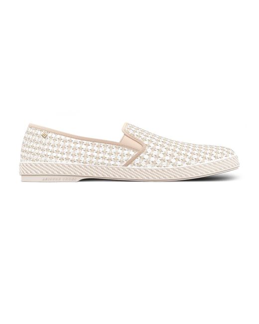 Rivieras White Classic Woven Cotton Slip-On Loafer