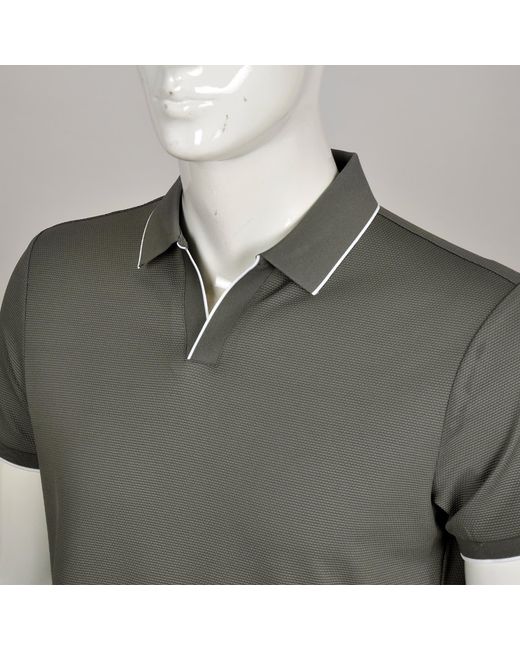 DAVID WEJ Green Marco V-Neck Polo Shirt for men