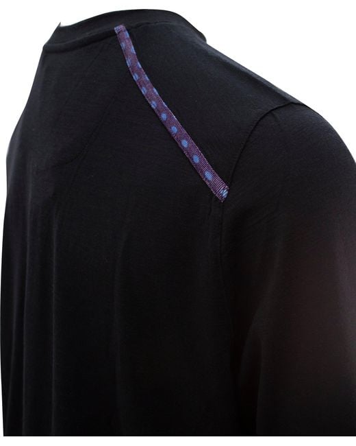 Lords of Harlech Chase Long Sleeve Merino Crew In Black for men