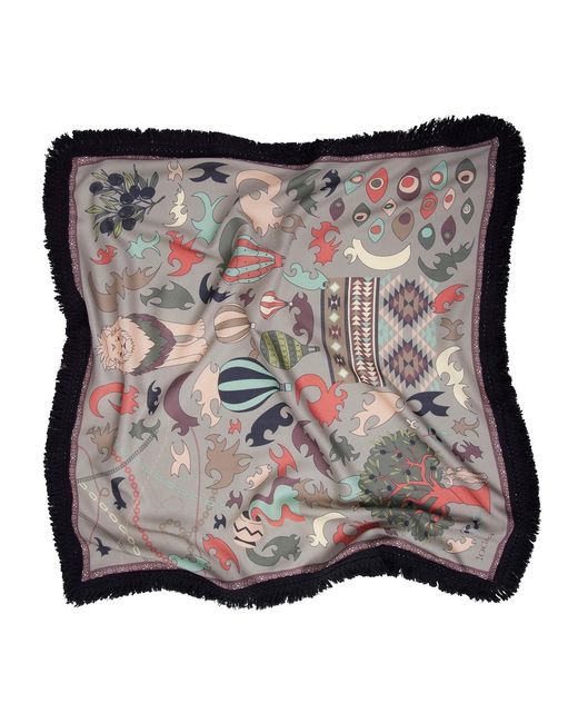 Iodes Gray Shadow Fringed Scarf