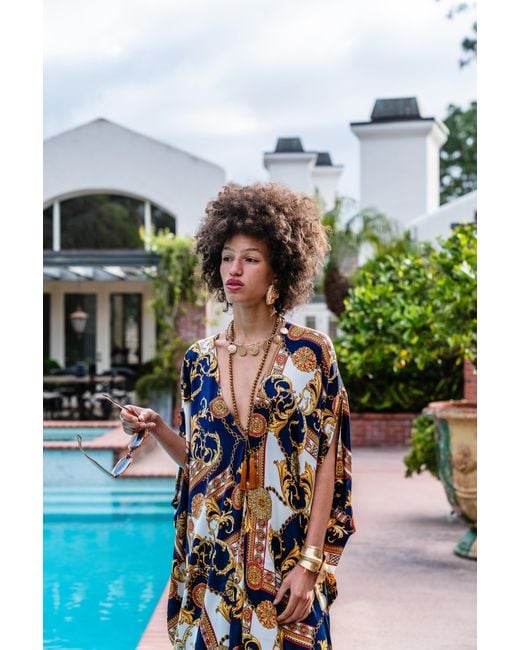 Jennafer Grace Metallic Voglia Nautica Caftan Kaftan Dress