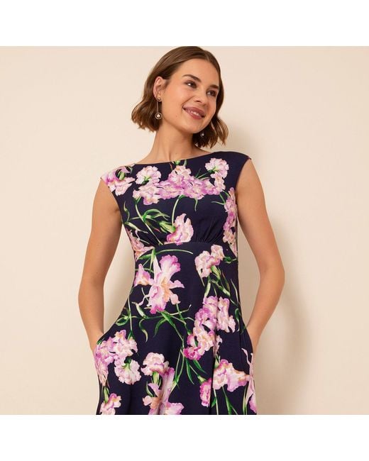 Alie Street London Blue Luna Midi Dress Midnight Blossom