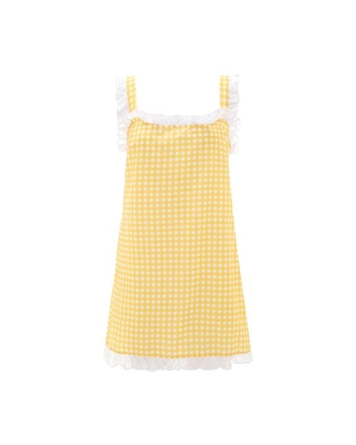 Love Letters X Yellow Dolce Gingham Limone Sleep Dress