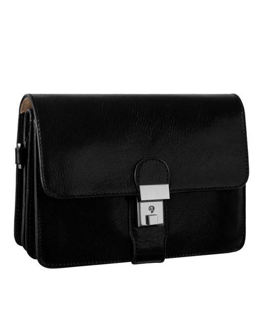 Time Resistance Black Leather Clutch Purse for men