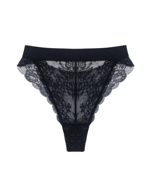 MONIQUE MORIN LINGERIE Black Wild Lace Hi Leg
