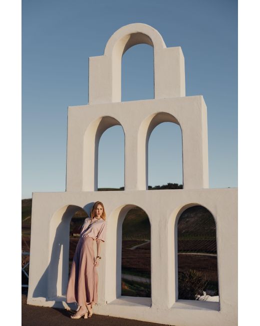 Rave on Trend Pink Linen Midi Skirt