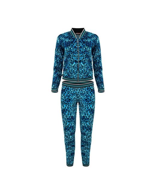 Maui X Lolita Blue Sasha Cheetah Print Velour Tracksuit