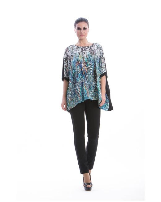 Conquista Green Oversized Patterned Top