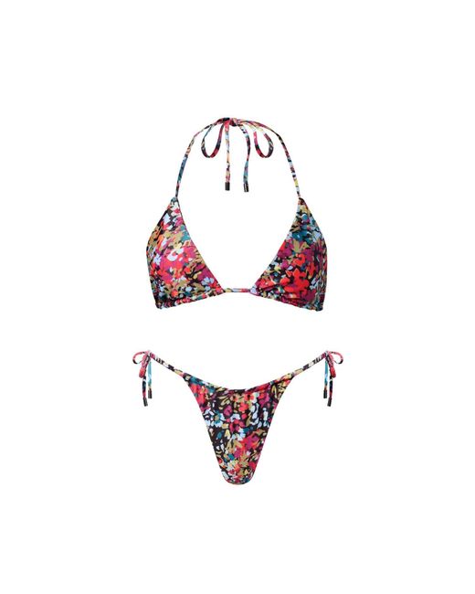 Playaluxe Multicolor Waikiki Triangle String Bikini Set Confetti