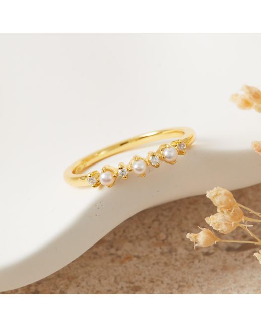 Esterah Metallic Pearl Cz Ring