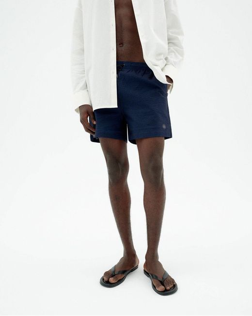Thinking Mu Blue Seersucker Limpopo Swimsuit for men
