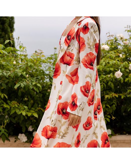 Roqaia Fashion House Red Dara Floral Elegance