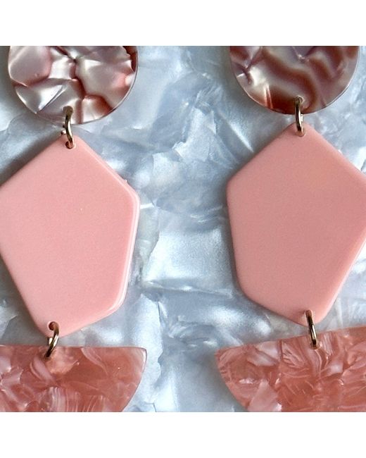 CLOSET REHAB Pink Pendulum Drop Earrings
