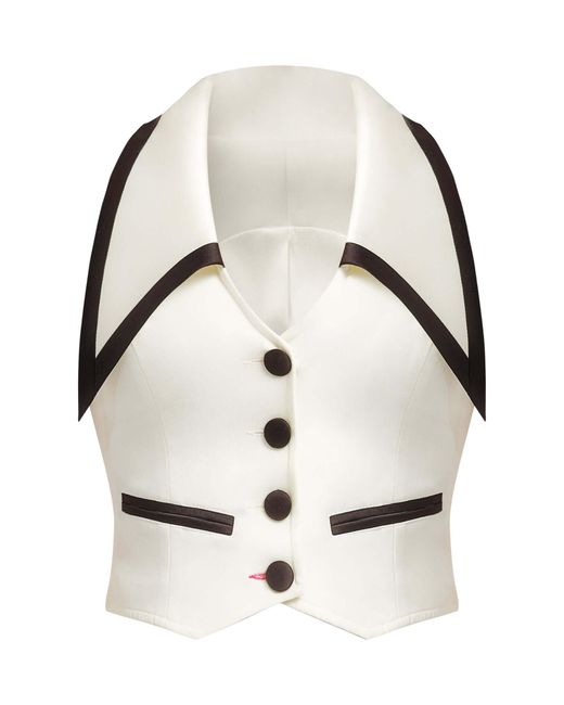 Tia Dorraine Natural Born To Run Cropped Tailored Waistcoat