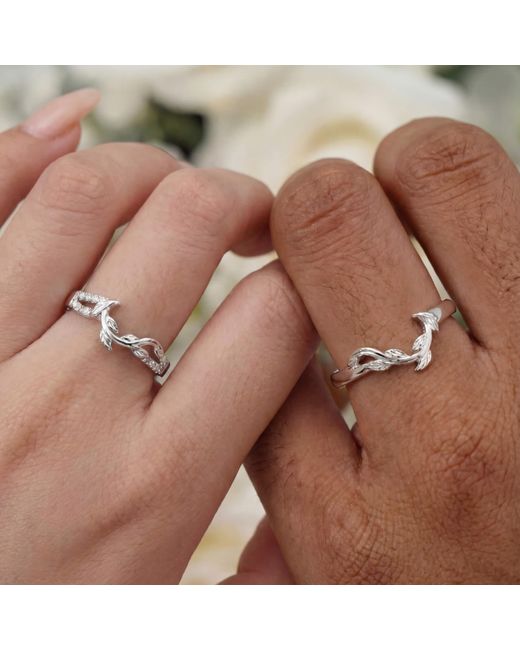 Azura Jewelry New York White Rooted Hearts Ring Vermeil