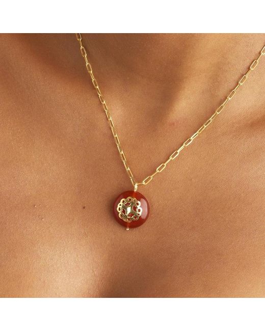 Lila Rasa Metallic Carnelian Necklace Melange