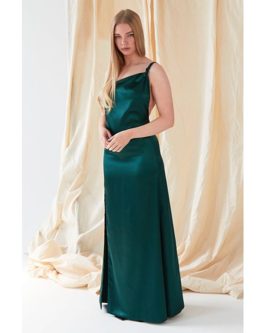Sarvin Green Backless Maxi Dress