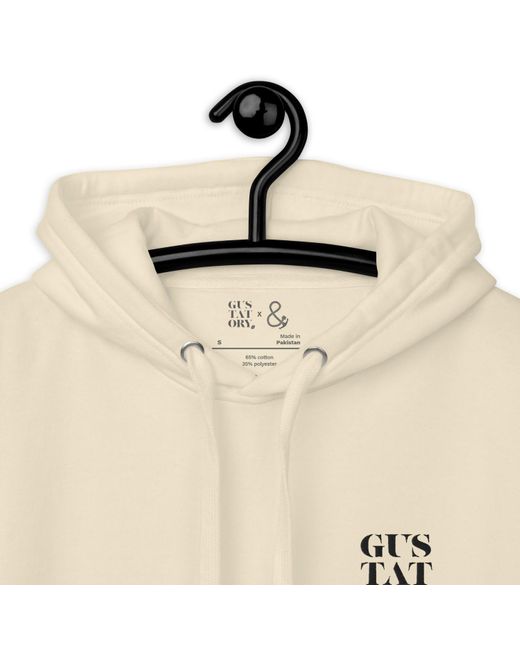 Anchor and Crew Natural Neutrals Bone Gustatory Edinburgh Coffee Scene Cotton Blend Embroidered Hoodie for men