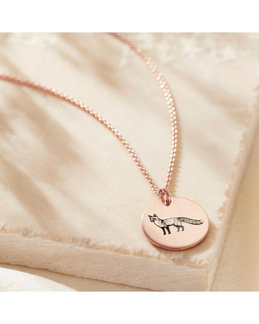 Posh Totty Designs Pink Plated Fox Spirit Animal Necklace