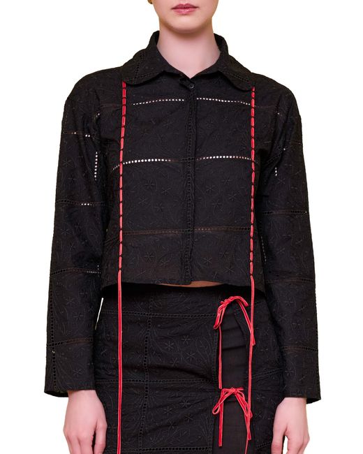 Pcfg Black The Broderie Anglaise Edit Embroidered Detail Shirt