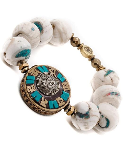 Ebru Jewelry Metallic Tibetan Mantra Bracelet