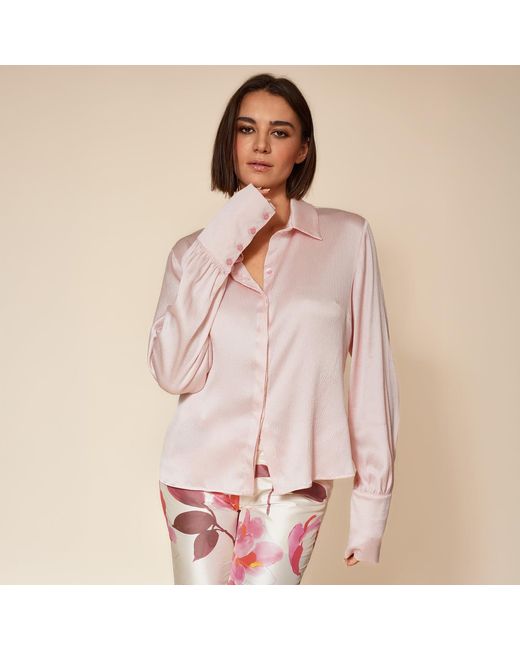 Gunda Hafner Ltd Pink Blush Hammered Silk Shirt