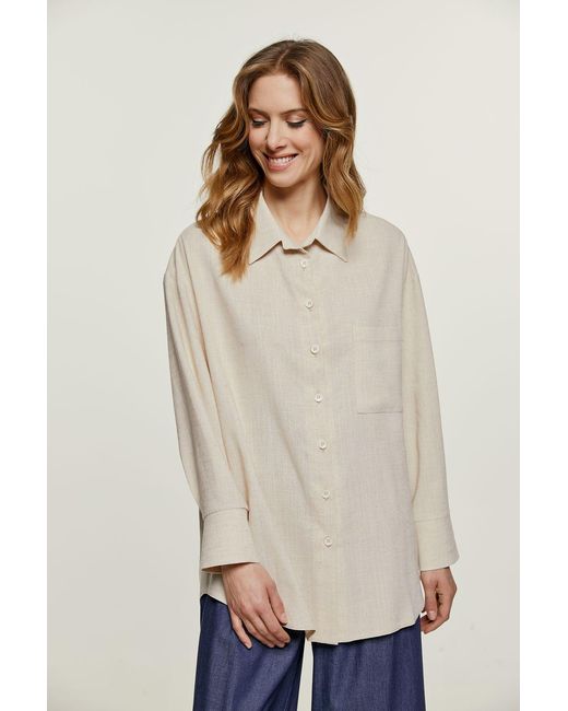 Conquista Natural Neutrals Sand Pocket Detail Shirt