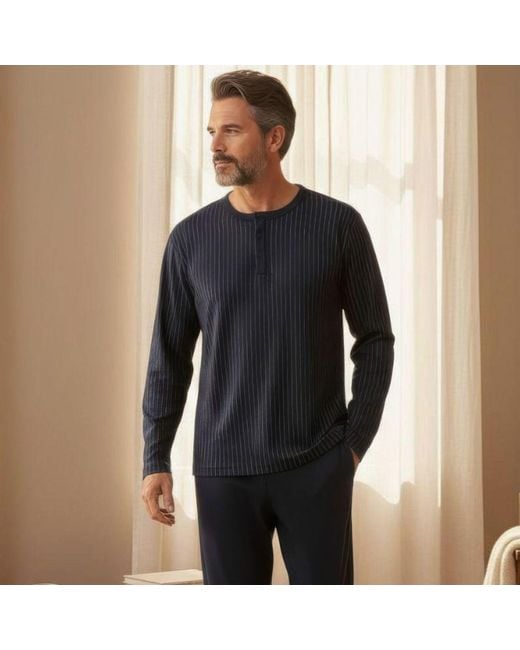 Zd - Zero Defects Blue Long Modal Pyjamas Diplomatic for men