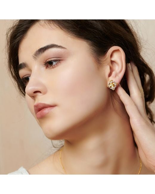 Janus Edinburgh Metallic Hieroglyph Vermeil Sterling Earrings