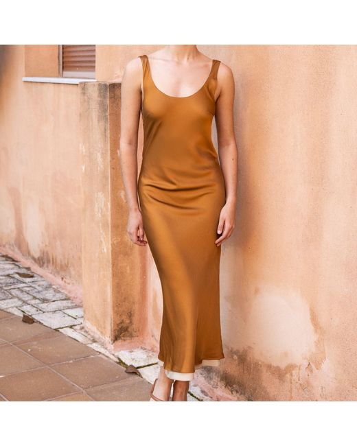 Roses Are Red Natural Neutrals Charlotte Reversible Dress Golden Vs Chocolat