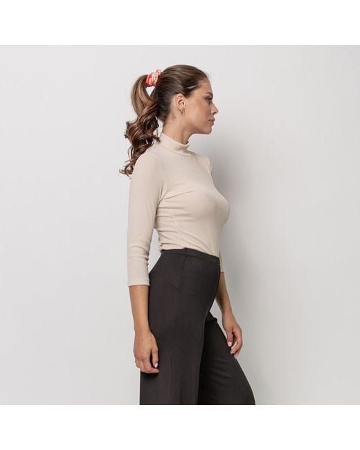 Oh!Zuza Pink Neutrals Rib Rollneck Top