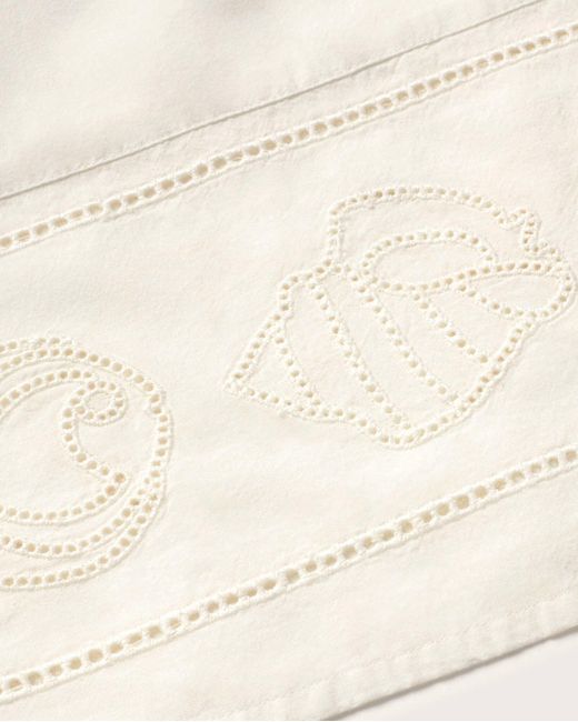 Thinking Mu White Raida Embroidered Top