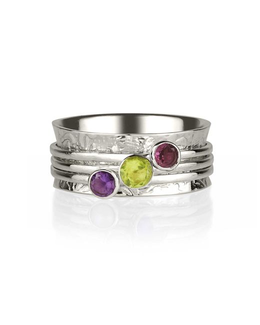 Charlotte's Web Jewellery White Holi Prosperity Silver Spinning Ring
