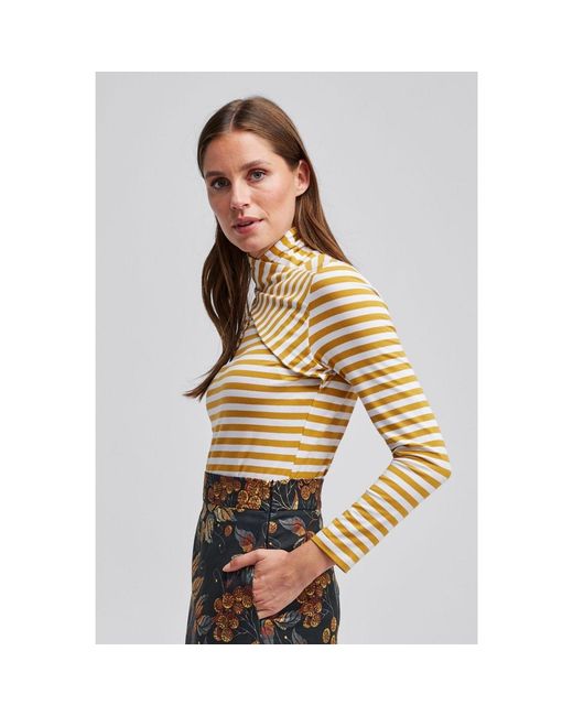 Marianna Déri Metallic Shirt With Twist Collar-Mustard