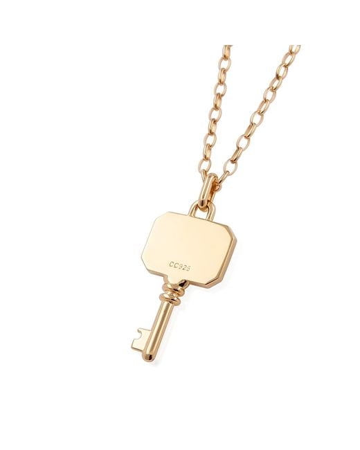 Cote Cache Metallic Cote Cache Key Pendant Chain Necklace