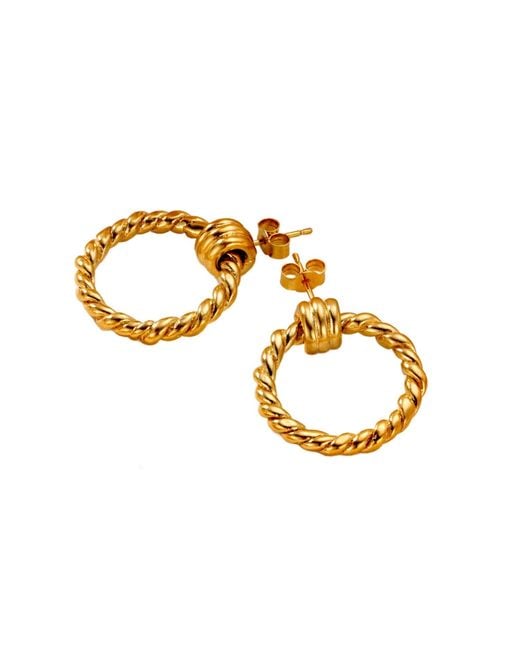 Posh Totty Designs Metallic Tether Hoop Large Stud Earrings
