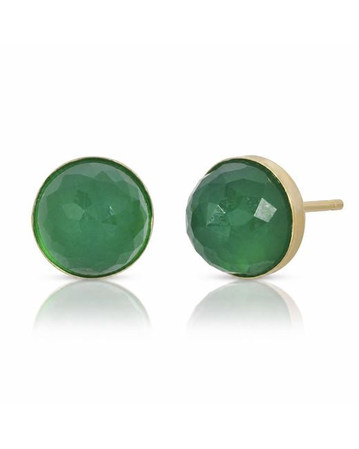 Heather Hawkins Jewelry Green Babe Dome Faceted Gemstone Earrings