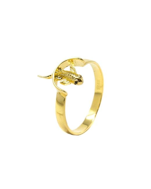 NASI SILVER Metallic Neshama Fish Ring