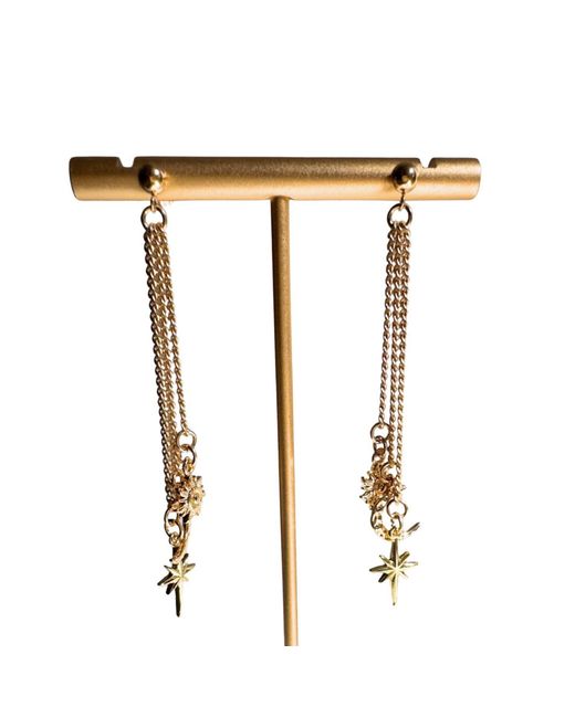 Rachel Nathan Metallic Post: Celestial Drop Earrings
